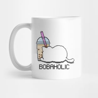 Bobaholic Pixel Cat Loves Boba Tea! Mug